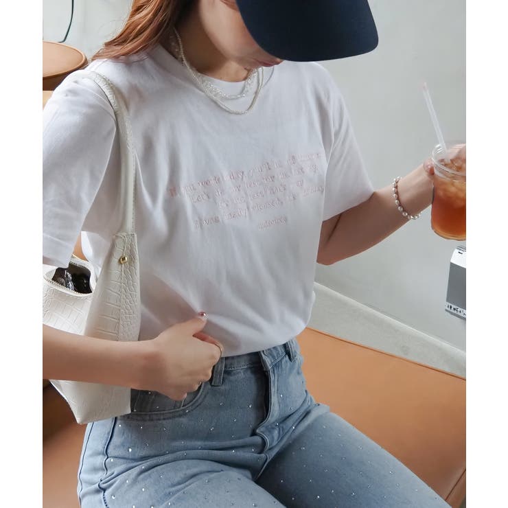 フロント刺繍Tシャツ | ＆soiree | 詳細画像5 