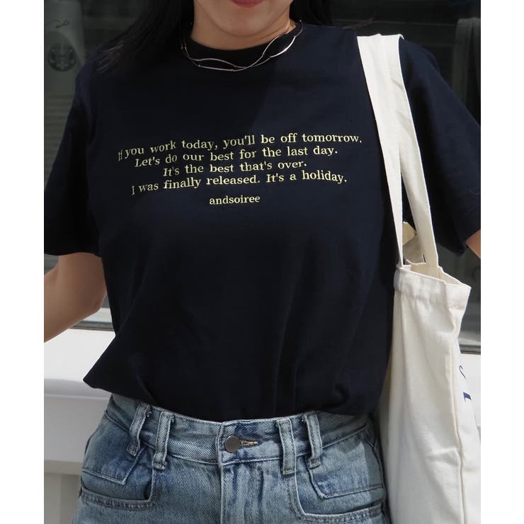 フロント刺繍Tシャツ | ＆soiree | 詳細画像9 