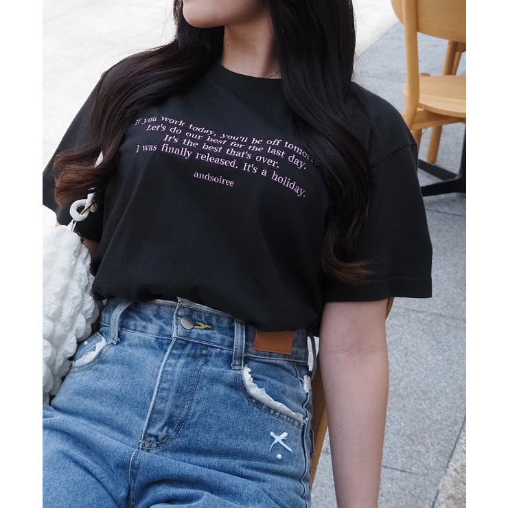 スミクロ | フロント刺繍Tシャツ | ＆soiree