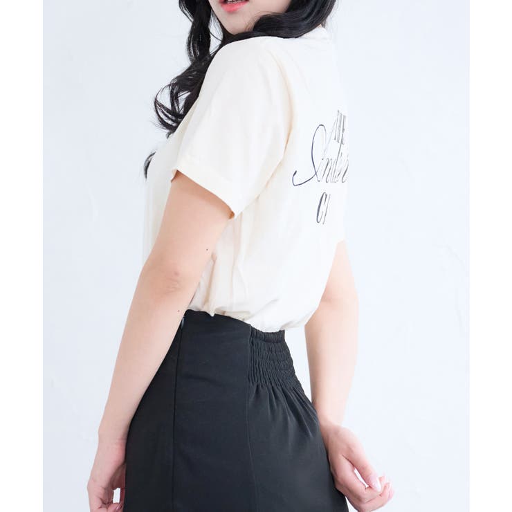 ピグメントプリントTシャツ(メッセージロゴ) | ＆soiree | 詳細画像19 