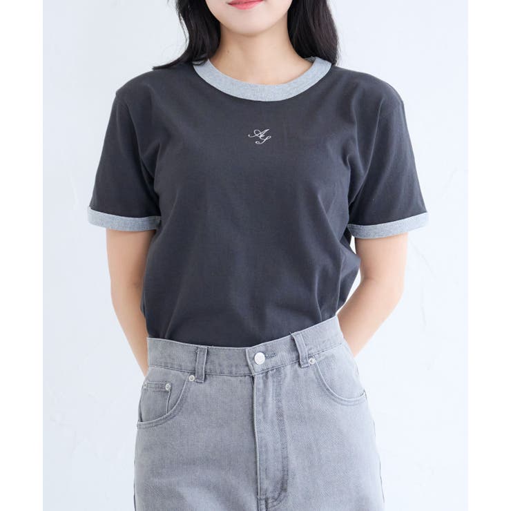 ロゴ刺繍リンガーTシャツ | ＆soiree | 詳細画像10 