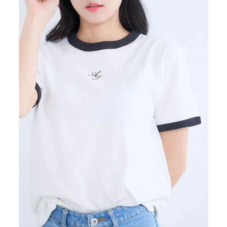 ロゴ刺繍リンガーTシャツ | ＆soiree | 詳細画像7 