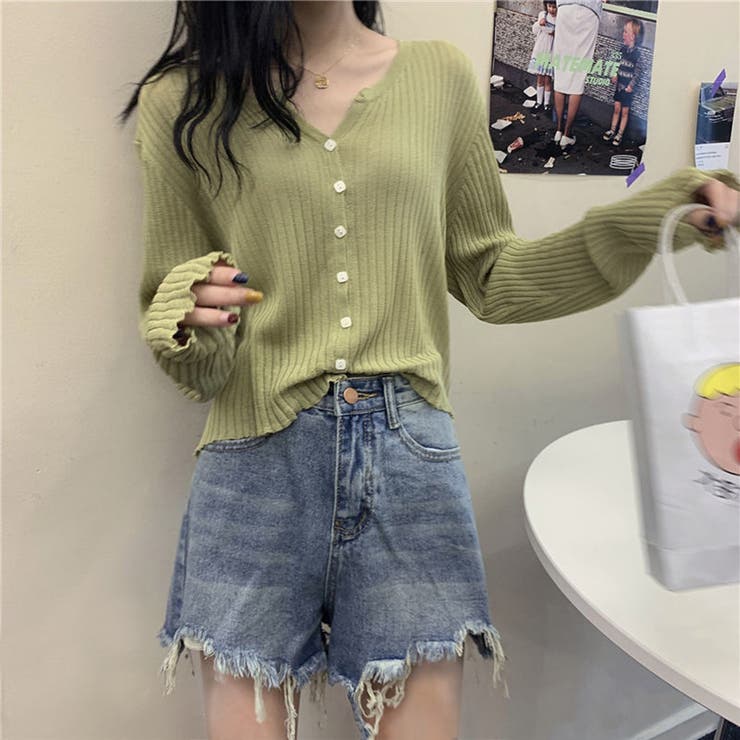 リブニットカーディガン | ＆soiree | 詳細画像3 