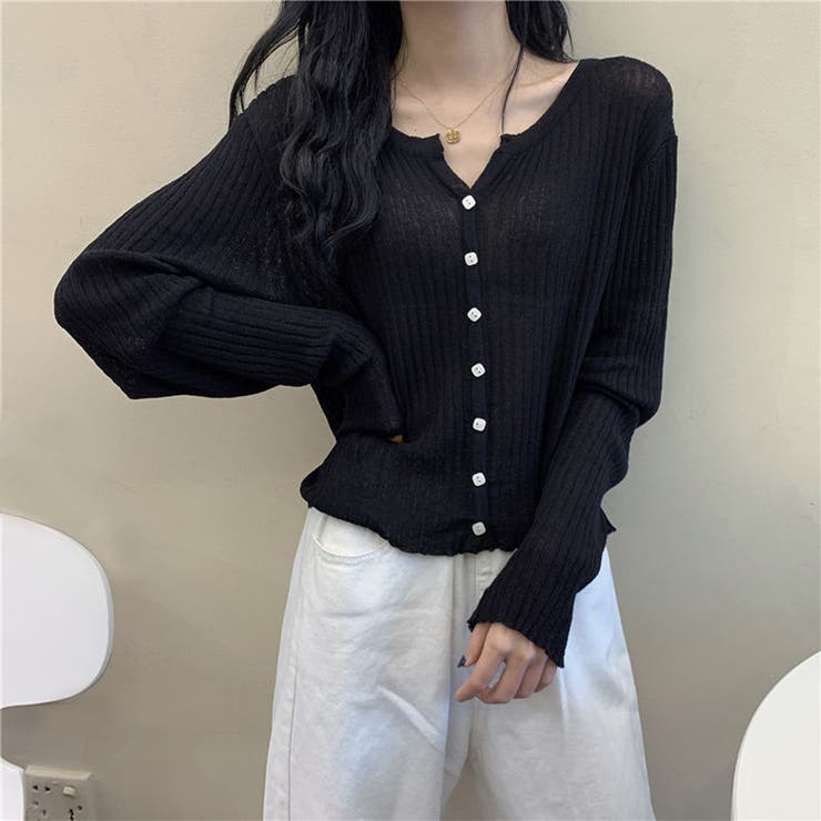 リブニットカーディガン | ＆soiree | 詳細画像13 