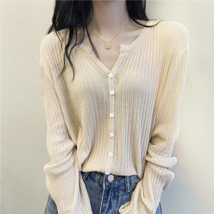 リブニットカーディガン | ＆soiree | 詳細画像4 