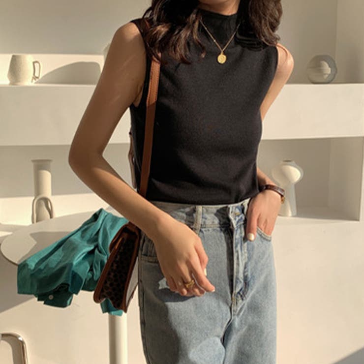 セミハイネック サマーニット ノースリーブトップス | ＆soiree | 詳細画像15 