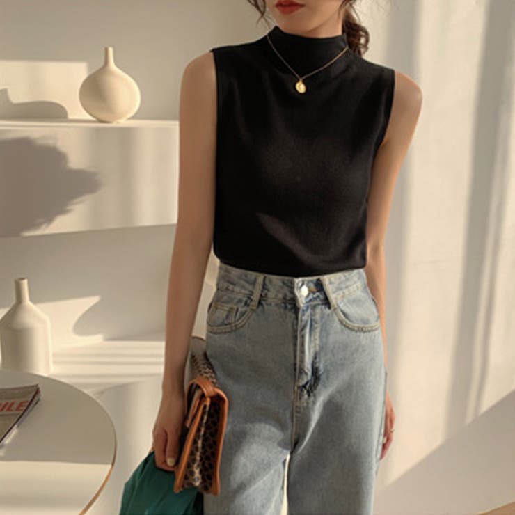 セミハイネック サマーニット ノースリーブトップス | ＆soiree | 詳細画像16 