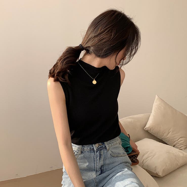 セミハイネック サマーニット ノースリーブトップス | ＆soiree | 詳細画像17 