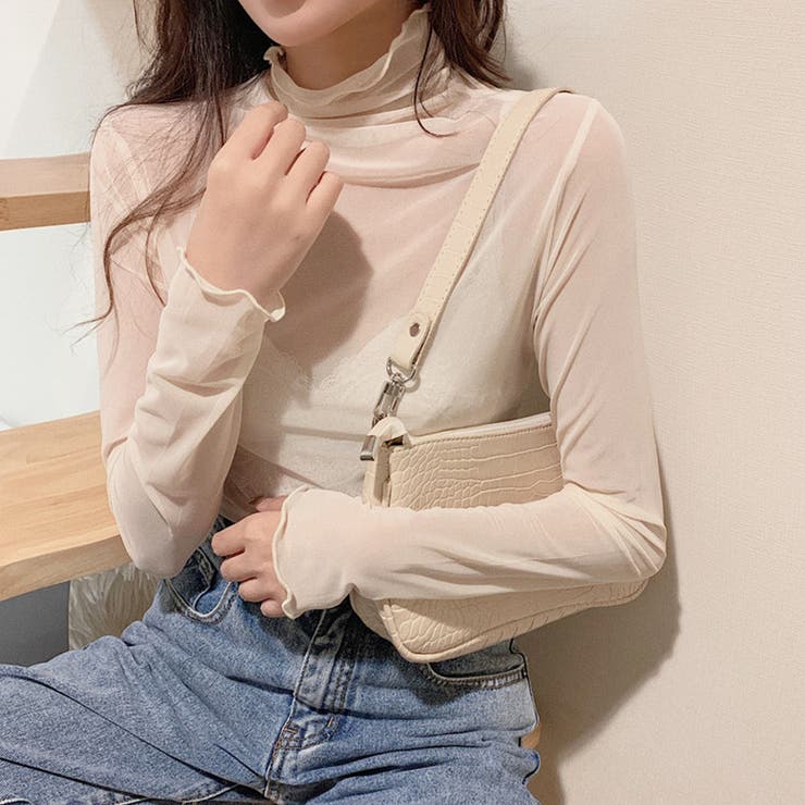 【完売品】marte シアー トップス ハイネック nude ピンク 完売品】marte シアー トップス ハイネック nude ピンク