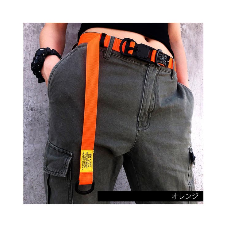 Jeans キャンバス ロゴ ベルト マグネットバックルベルト ワンタッチ ナイロンテープ[品番