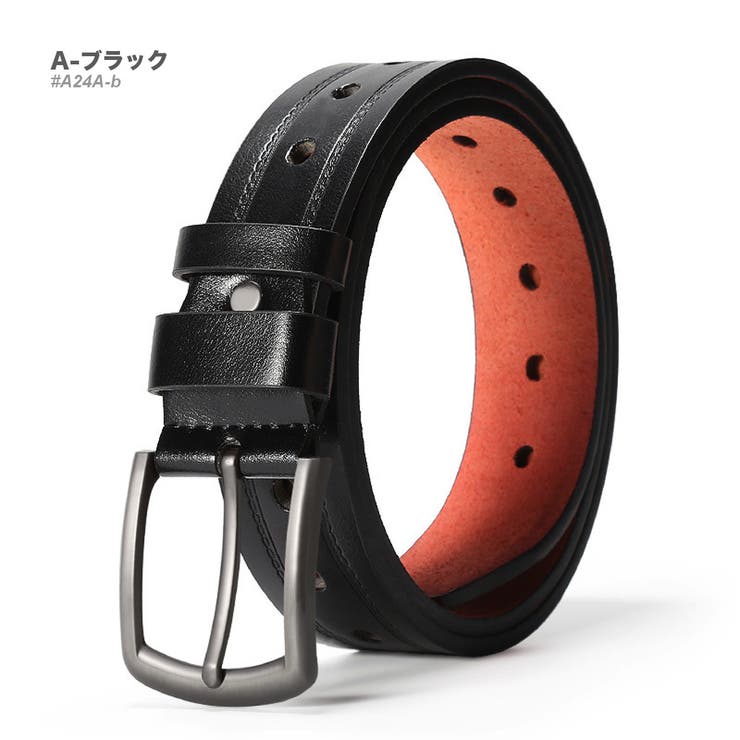 A-ブラック | 本革 リアルレザーベルト メンズ | RAiseNsE 