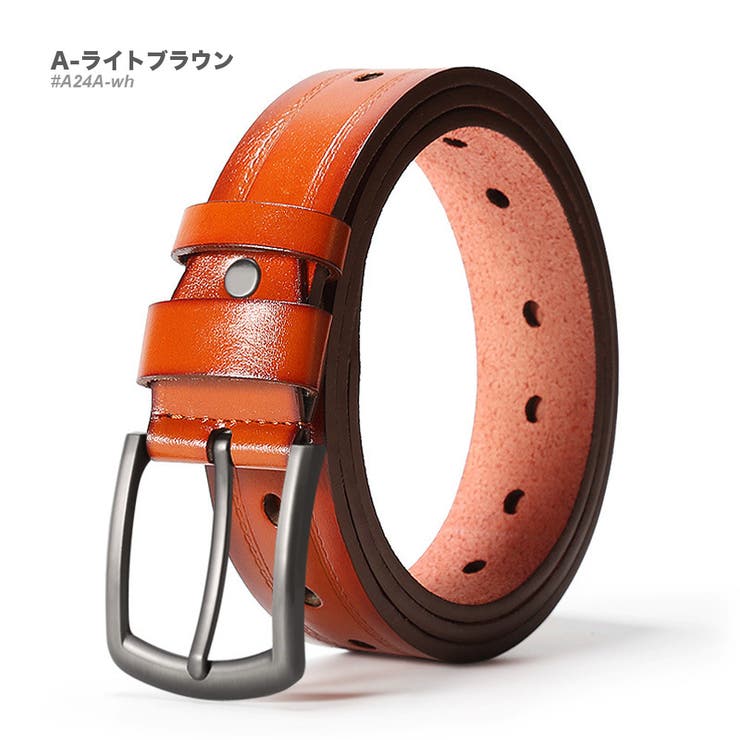 A-ライトブラウン | 本革 リアルレザーベルト メンズ | RAiseNsE 