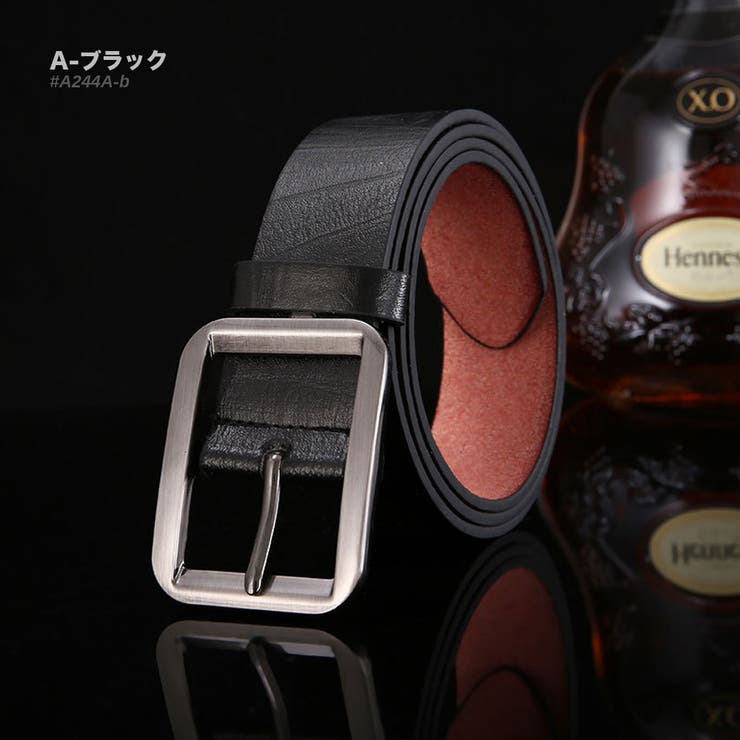 A-ブラック | レザー カジュアル ベルト メンズ 本革 シンプル ビジネス 紳士 #A244 | RAiseNsE 