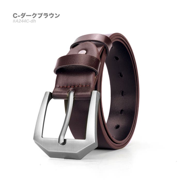 C-ダークブラウン | レザー カジュアル ベルト メンズ 本革 シンプル ビジネス 紳士 #A244 | RAiseNsE 