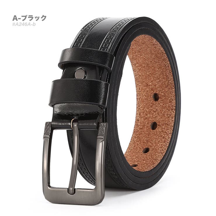 A-ブラック | カジュアル レザー ベルト | RAiseNsE 