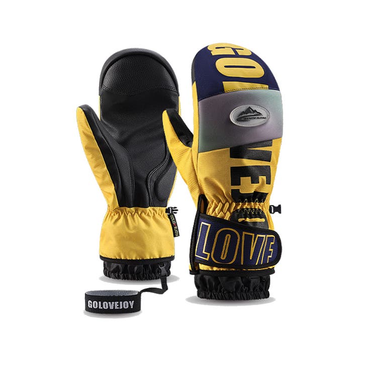 イエロー | 防寒 スキーグローブ スノボ | RAiseNsE 