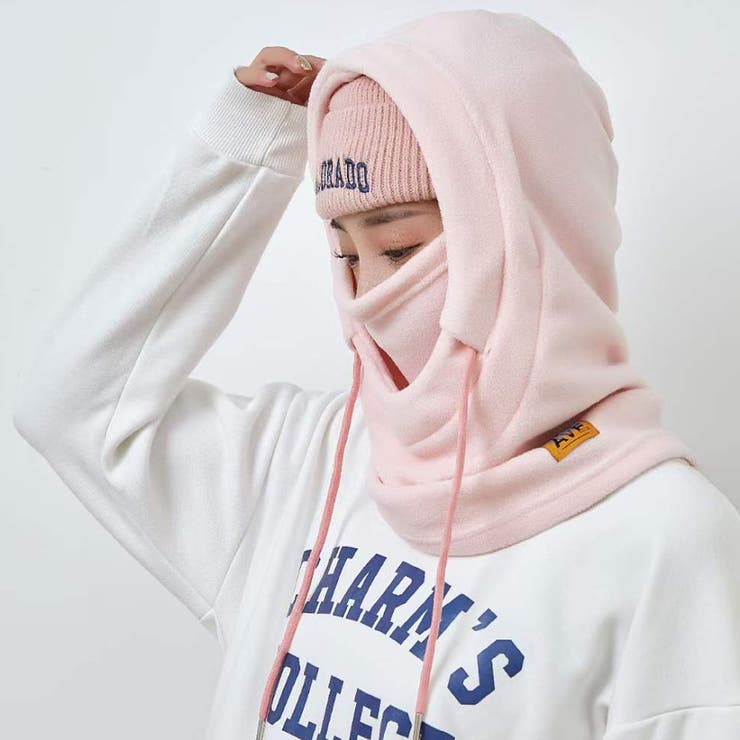 ピンク | 裏起毛 フードウォーマー スノボ帽子 | RAiseNsE