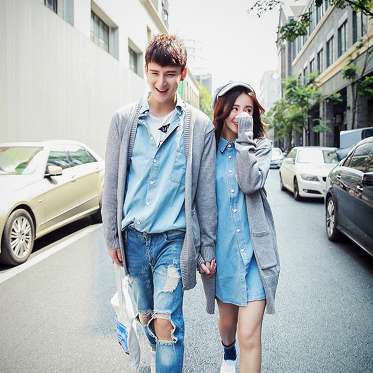 グレー | ペアルック ロングニットカーディガン カップル | RAiseNsE 