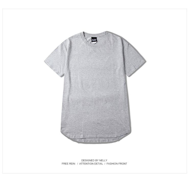 グレー | ロング丈 ラウンドカット 半袖Tシャツ | RAiseNsE 