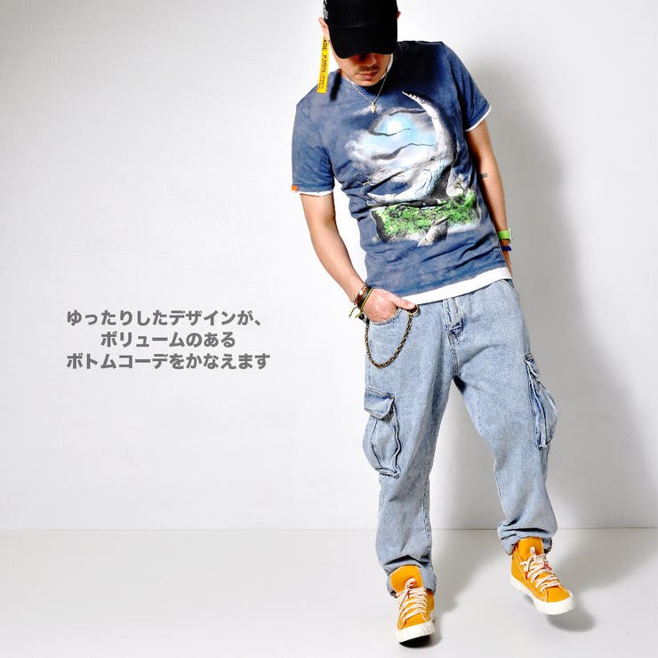 ワイドカーゴ デニムパンツ メンズ | RAiseNsE  | 詳細画像8 