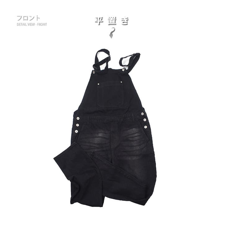 デニムオーバーオール ウォッシュ加工 サロペット | RAiseNsE  | 詳細画像3 