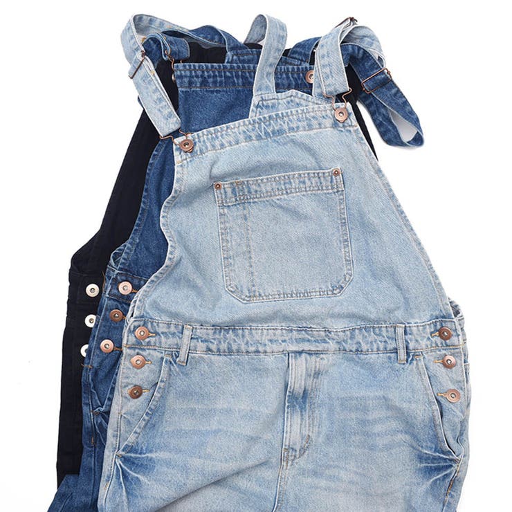 デニムオーバーオール ウォッシュ加工 サロペット | RAiseNsE  | 詳細画像10 