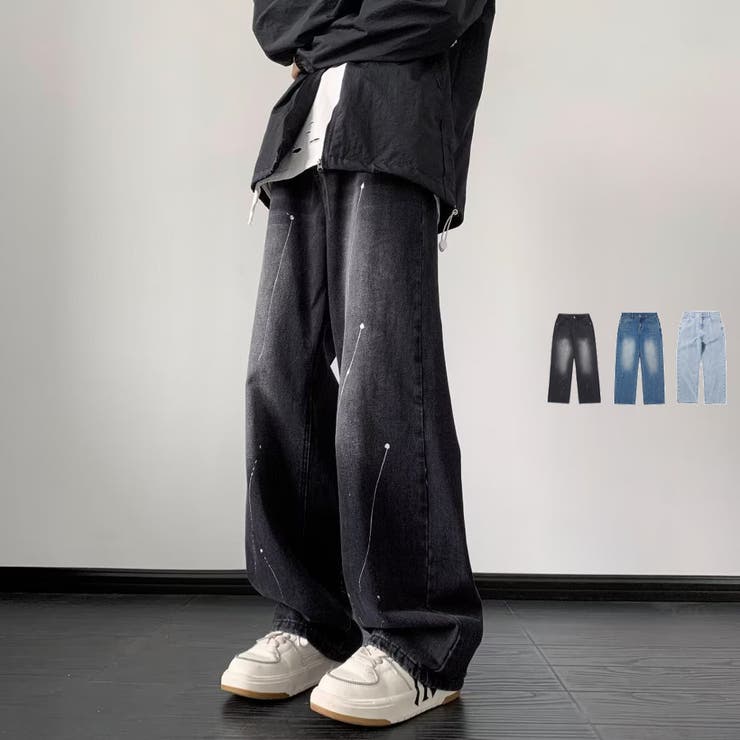ワイド デニムパンツ ペイント | RAiseNsE  | 詳細画像1 