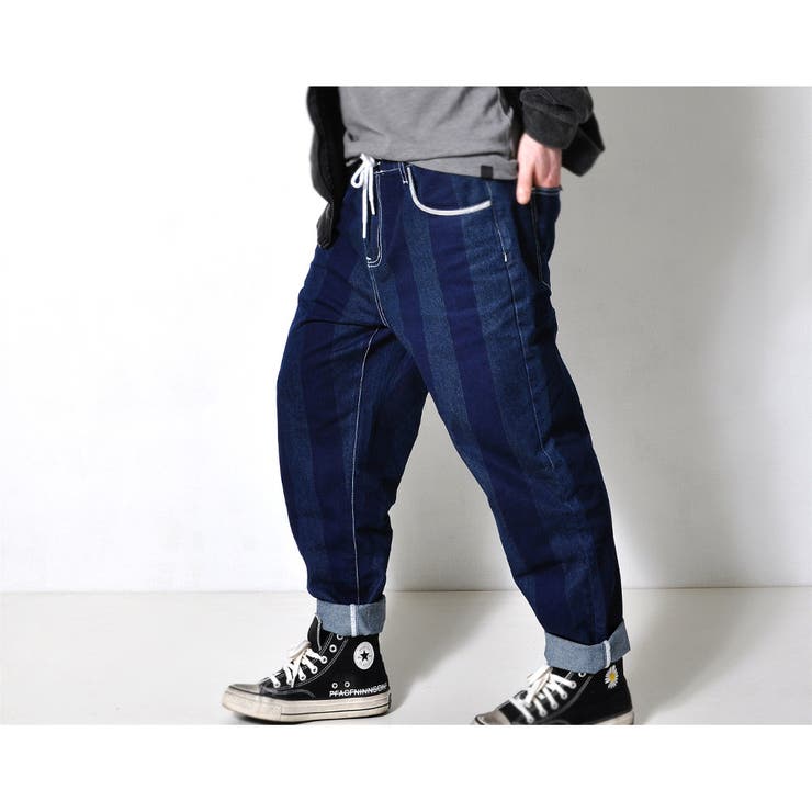 ストライプ デニムパンツ メンズ[品番：RSCM0007595]｜RAiseNsE