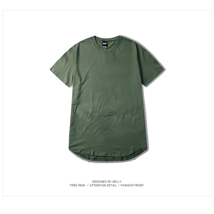 カーキ | ロング丈 ラウンドカット 半袖Tシャツ | RAiseNsE 