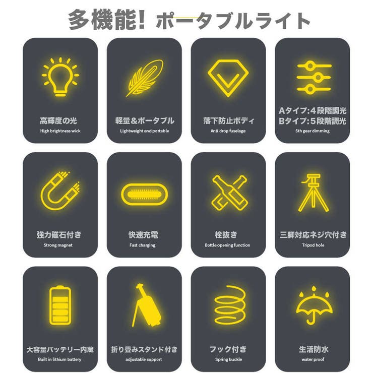 2個SET ポータブルLEDライト COBライト | RAiseNsE  | 詳細画像5 