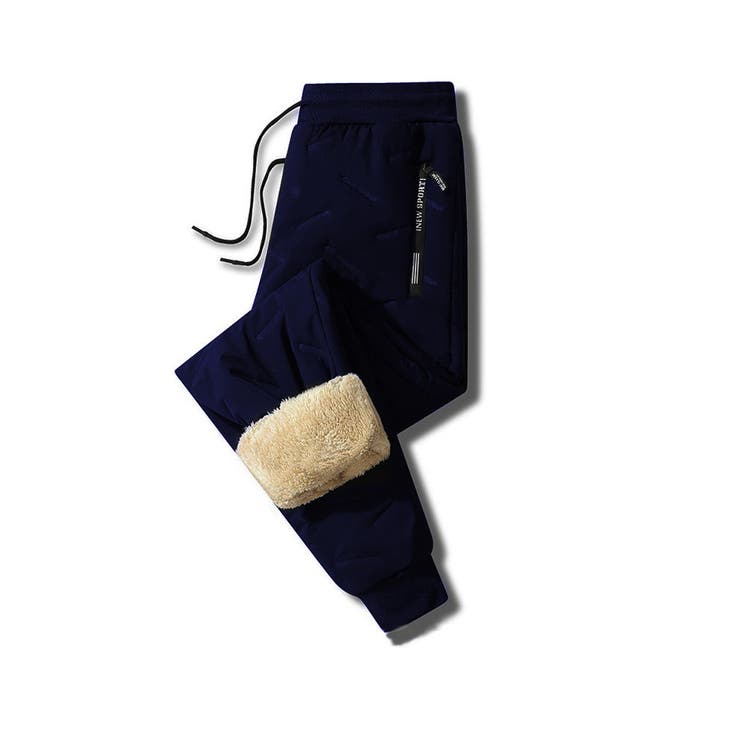 B-ネイビー | 中綿入り ボアパンツ メンズ | RAiseNsE 