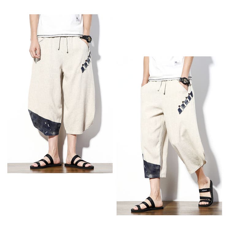 綿麻 クロップドパンツ リネンパンツ[品番：RSCM0008355]｜RAiseNsE