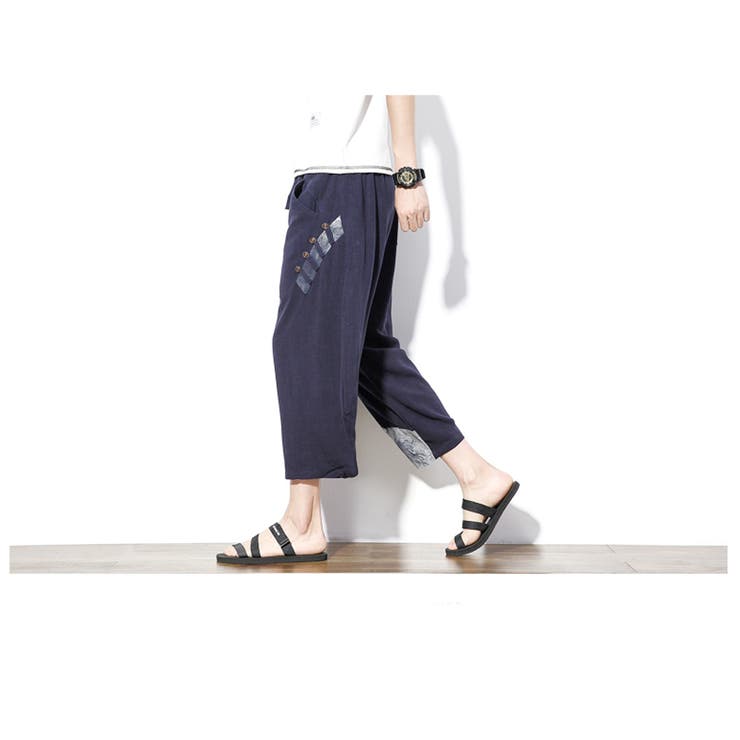 綿麻 クロップドパンツ リネンパンツ[品番：RSCM0008355]｜RAiseNsE