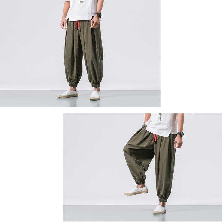 綿麻 ワイド サルエルパンツ[品番：RSCM0008452]｜RAiseNsE