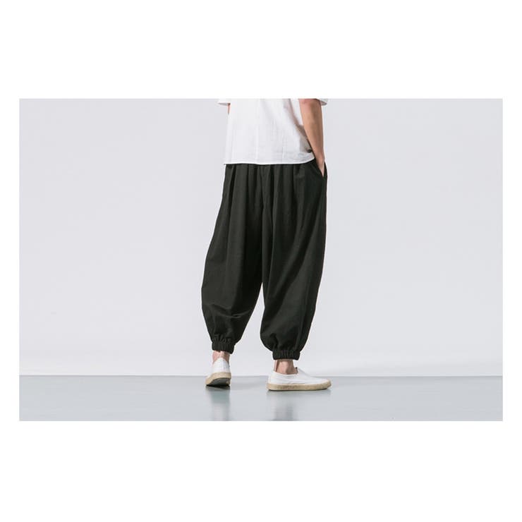 綿麻 ワイド サルエルパンツ[品番：RSCM0008452]｜RAiseNsE