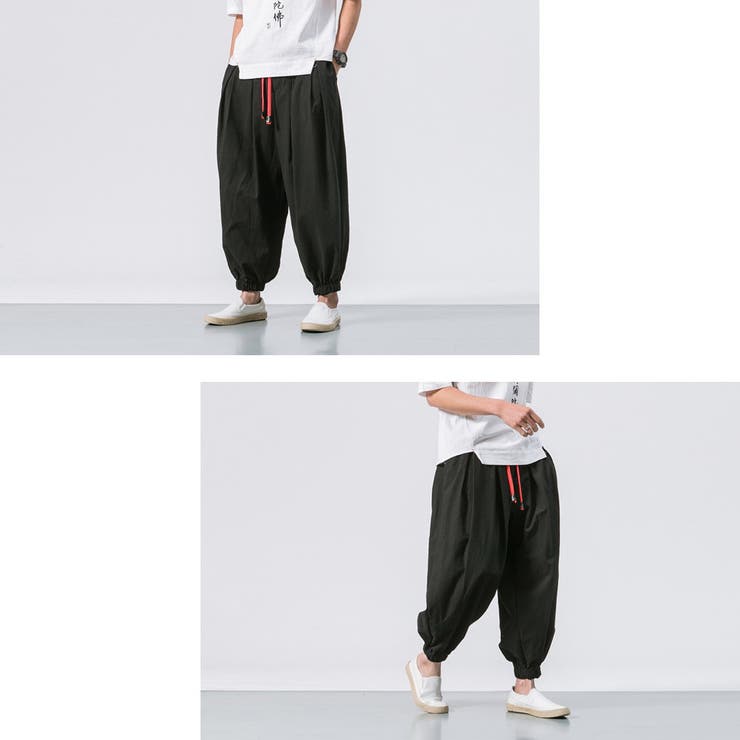 綿麻 ワイド サルエルパンツ[品番：RSCM0008452]｜RAiseNsE