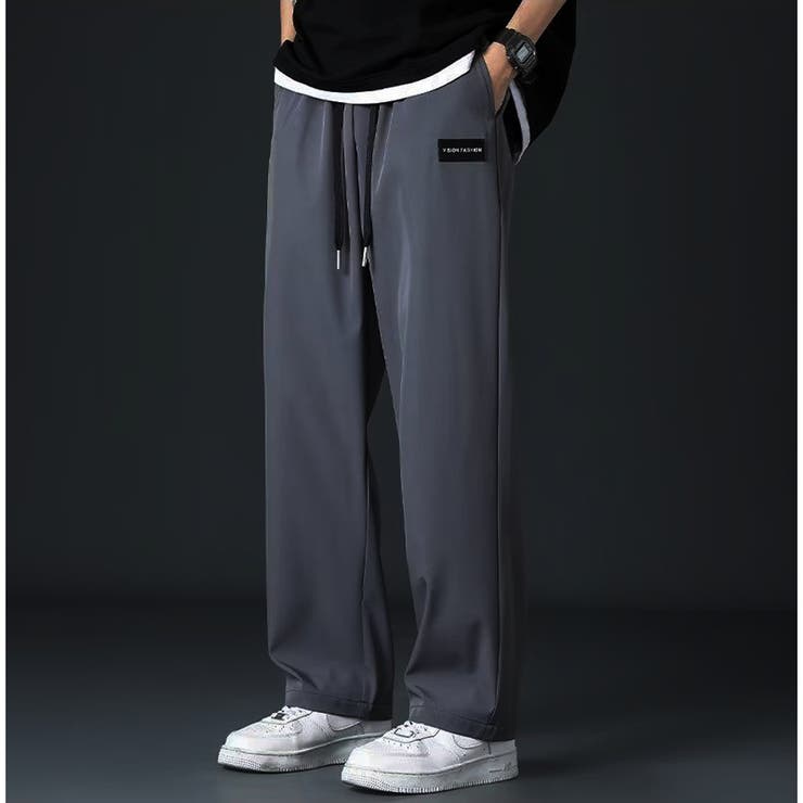 グレー | サラサラ 薄手 ワイドストレートパンツ | RAiseNsE 