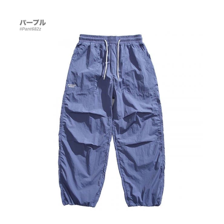 パープル | 超軽量 ワイドカーゴパンツ メンズ | RAiseNsE 