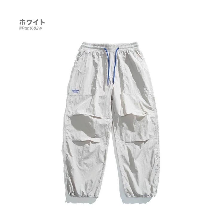 ホワイト | 超軽量 ワイドカーゴパンツ メンズ | RAiseNsE 