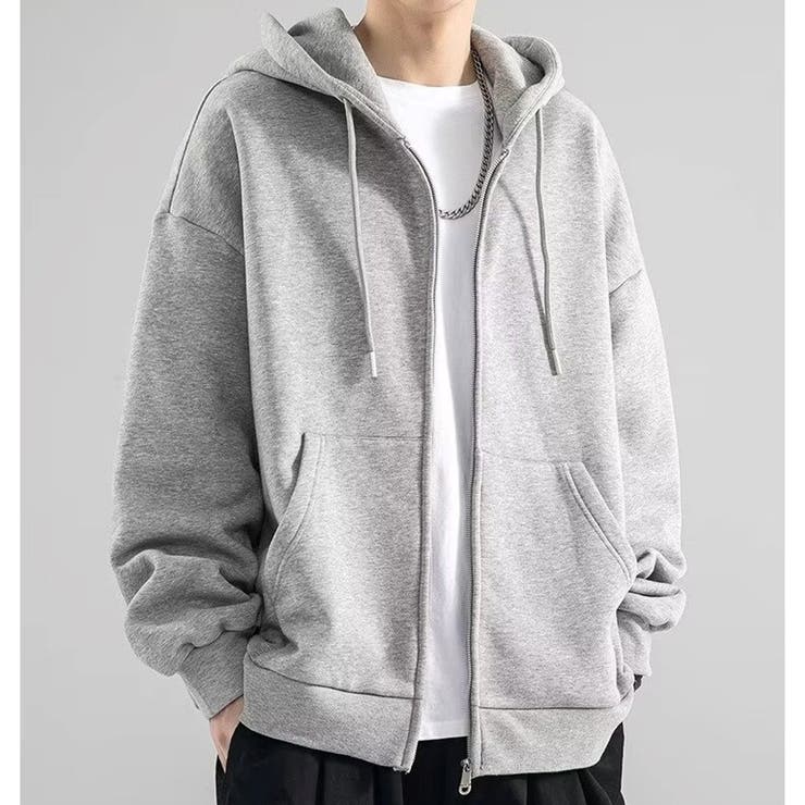 ライトグレー | 裏起毛 ジップパーカー メンズ | RAiseNsE 