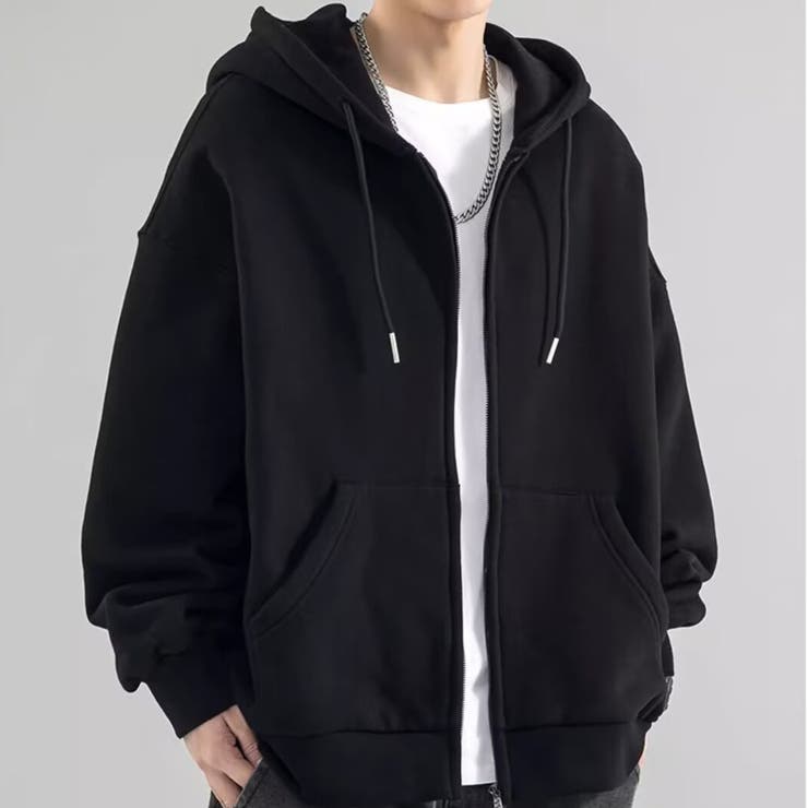 ブラック | 裏起毛 ジップパーカー メンズ | RAiseNsE 