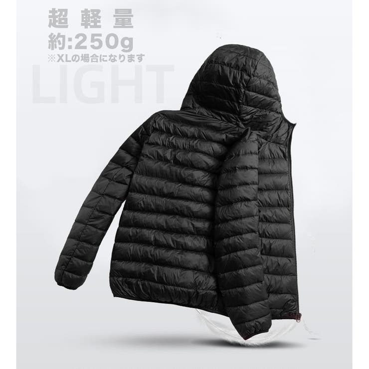フード付き ライトダウンジャケット メンズ | RAiseNsE  | 詳細画像6 