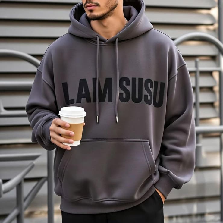 ダークグレー | 裏起毛 プルオーバーパーカー メンズ | RAiseNsE 