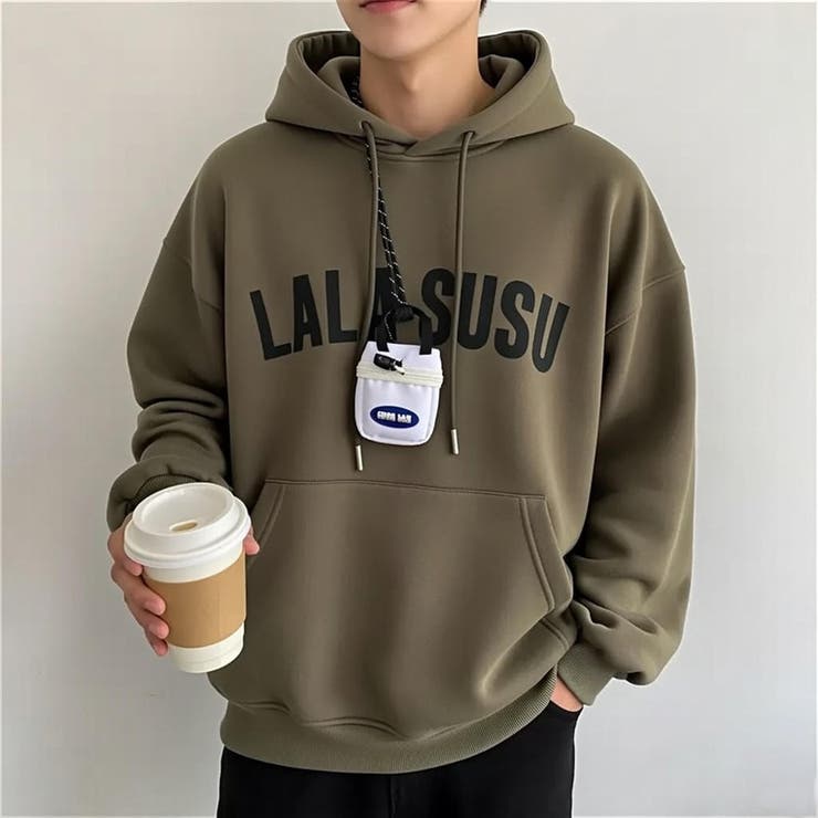 ブラウン | 裏起毛 プルオーバーパーカー メンズ | RAiseNsE 