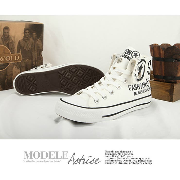 2Way レタードプリント ハイカットスニーカー | RAiseNsE  | 詳細画像6 