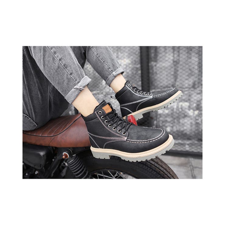 HERMAN モックトゥ レースアップワークブーツ 7 1/2EE 青タグUSA