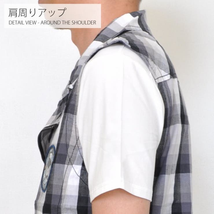 ノースリーブ チェックベスト メンズ トップス シャツ カジュアル #T177 | RAiseNsE  | 詳細画像14 