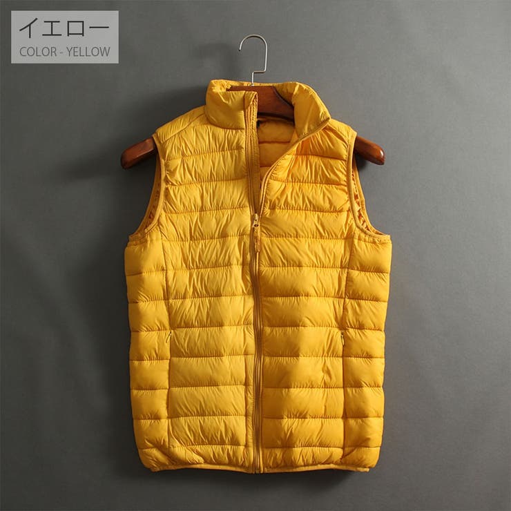 イエロー | 中綿ベスト シンプル アウター | RAiseNsE 