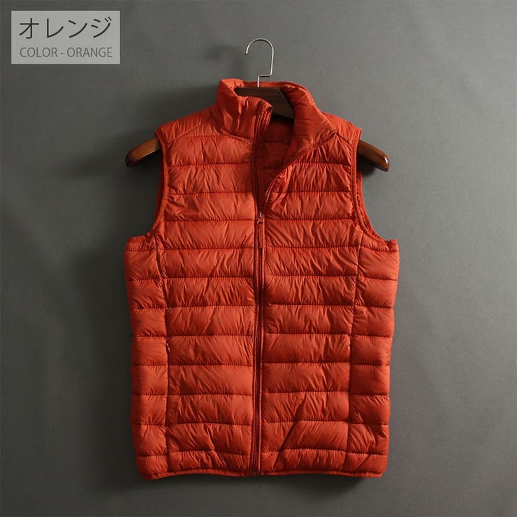 オレンジ | 中綿ベスト シンプル アウター | RAiseNsE 