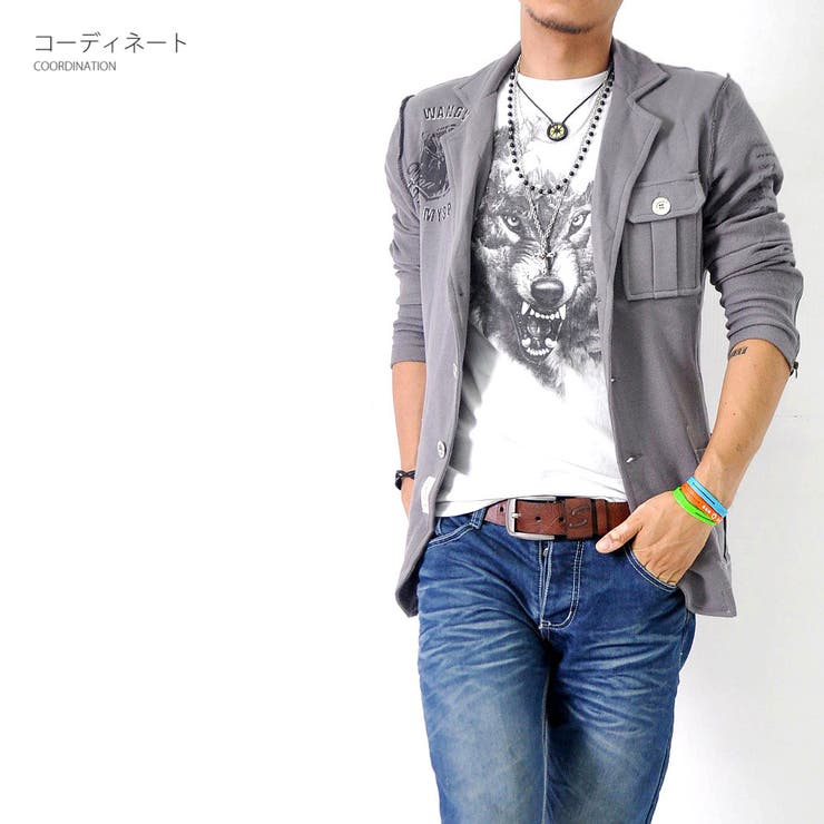 プリントスウェットジャケット メンズ アウター ブレザー[7色]#T351c1 | RAiseNsE  | 詳細画像4 